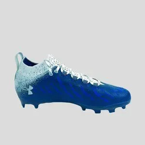 Under Armour Spotlight Lux Navy Royal Blue White Football Cleat 3022654-401 Mens Under Armour Spotlight Light Blue Football Threadlock Cleats  main image 4